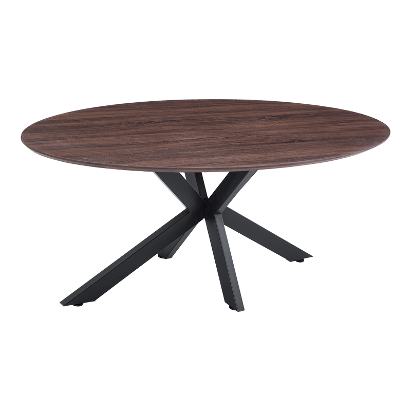 Τραπέζι Makrey  καρυδί mdf- μαύρα μεταλλικά πόδια 180x90x75εκ