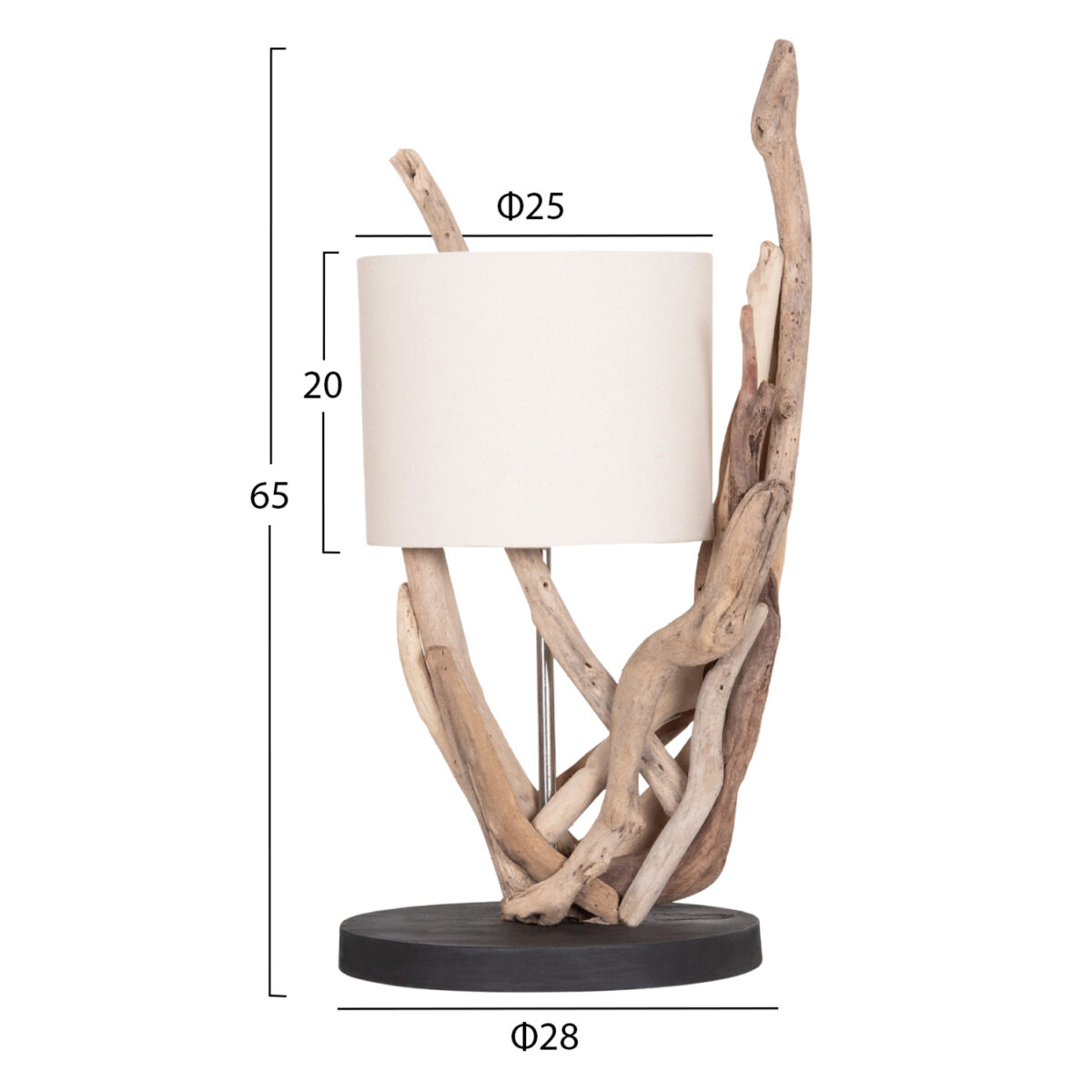 ΕΠΙΤΡΑΠΕΖΙΟ ΦΩΤΙΣΤΙΚΟ BRAMBLE HM4873 DRIFTWOOD & ΛΕΥΚΟ ΚΑΠΕΛΟ Φ28x65Υεκ. - Image 2