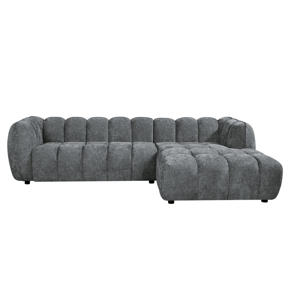 ΚΑΝΑΠΕΣ ΓΩΝΙΑ (ΔΕΞΙΑ) LYKKE HM3326.01R ΓΚΡΙ ΥΦΑΣΜΑ 280x89-165(η γωνία)x70Υεκ - Image 3