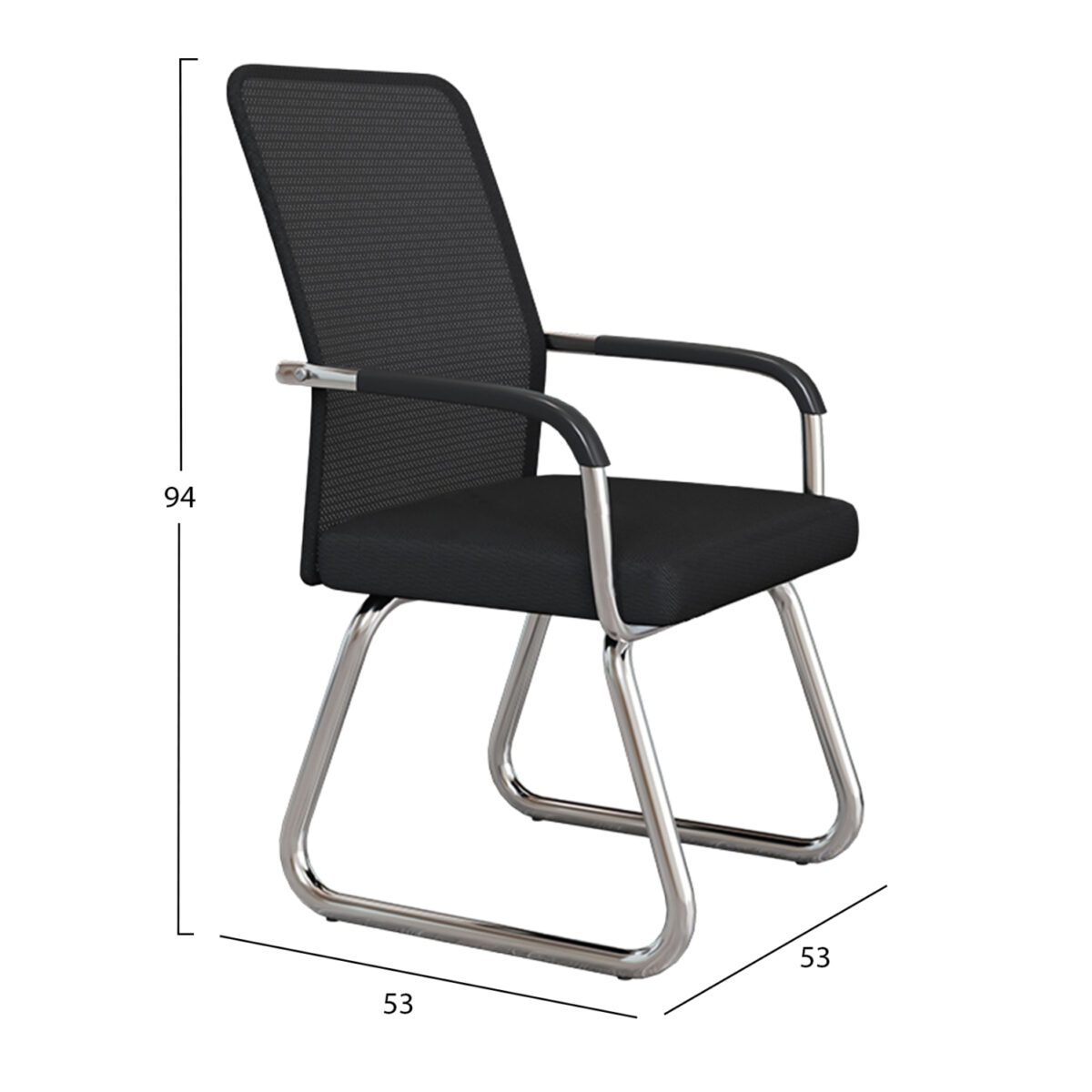 ΚΑΡΕΚΛΑ ΕΠΙΣΚΕΠΤΗ STED HM1232.01 ΜΑΥΡO MESH--ΠΟΔΙΑ/ΜΠΡΑΤΣΑ ΧΡΩΜΙΟΥ 55x59x89Υεκ - Image 2