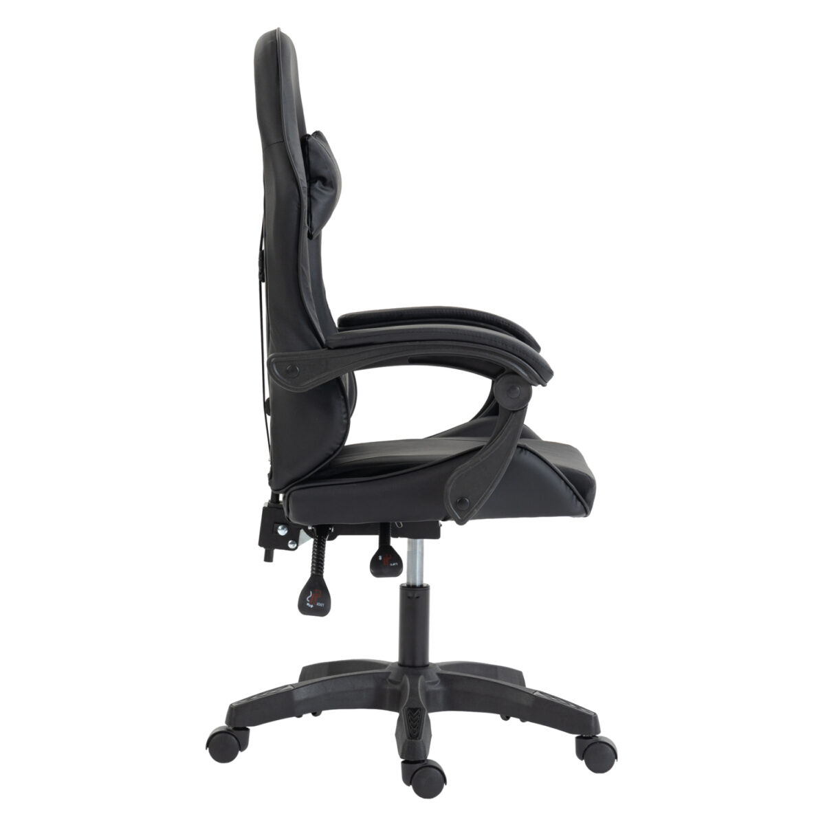ΚΑΡΕΚΛΑ GAMING STRATUS HM1231.01 ΜΑΥΡΟ PVC--ΜΕ ΜΑΞIΛΑΡΑΚΙΑ ΜΕΣΗΣ/ΚΕΦΑΛΗΣ 62x62x119Υεκ - Image 4