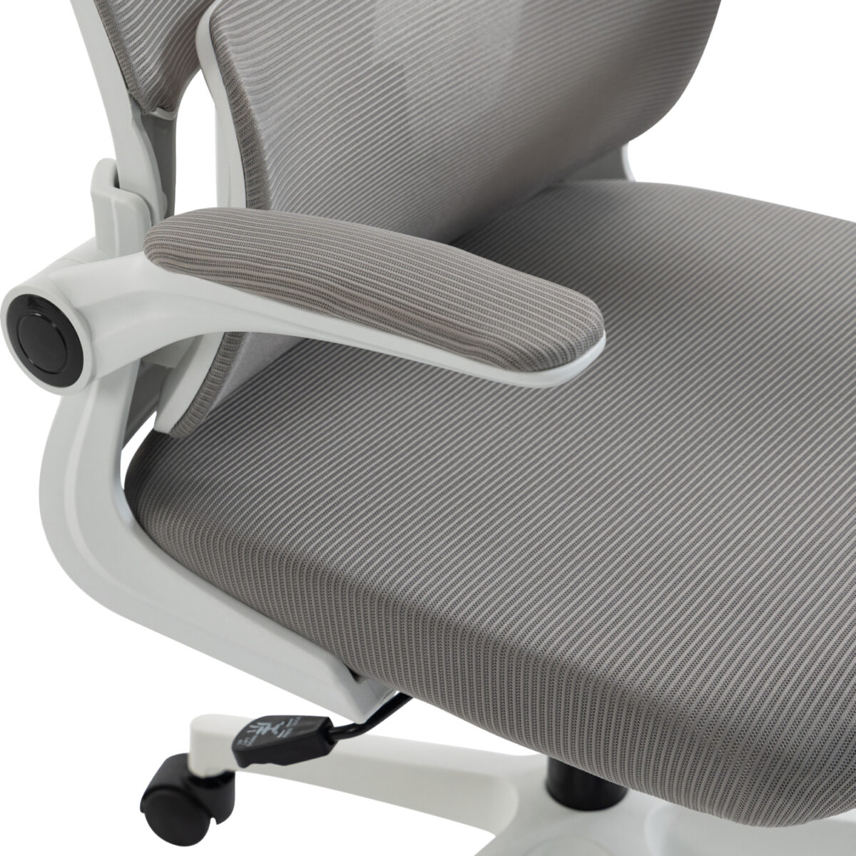 ΚΑΡΕΚΛΑ ΓΡΑΦΕΙΟΥ KESI HM1222.02 ΑΝΟΙΧΤΟ ΓΚΡΙ MESH--ΛΕΥΚΟ PP 52x50x122Υεκ. - Image 9