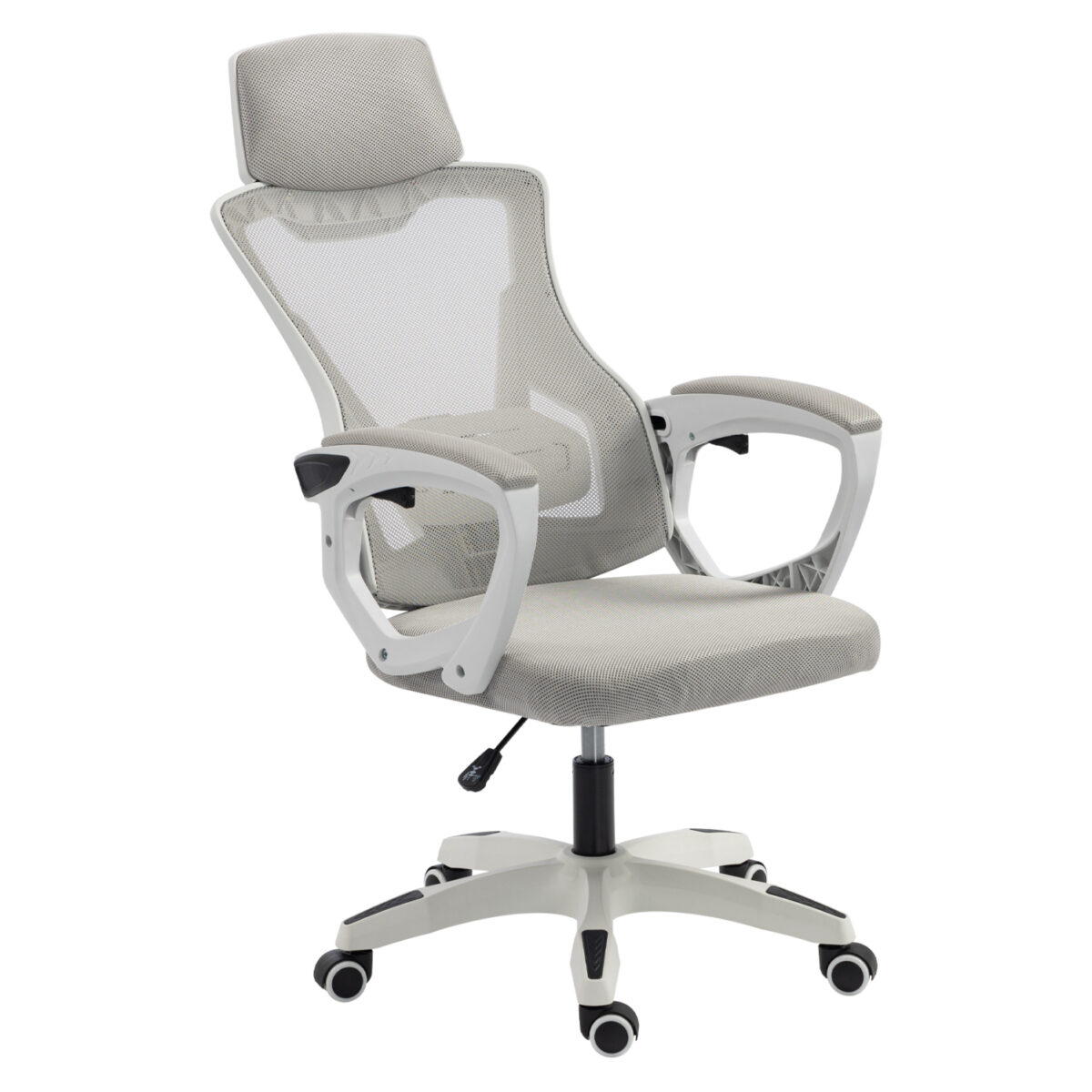 ΚΑΡΕΚΛΑ ΓΡΑΦΕΙΟΥ SALAS HM1223.02 P.P. ΛΕΥΚΟ-ΓΚΡΙ MESH ΥΦΑΣΜΑ 60x60x118-128Υεκ - Image 5