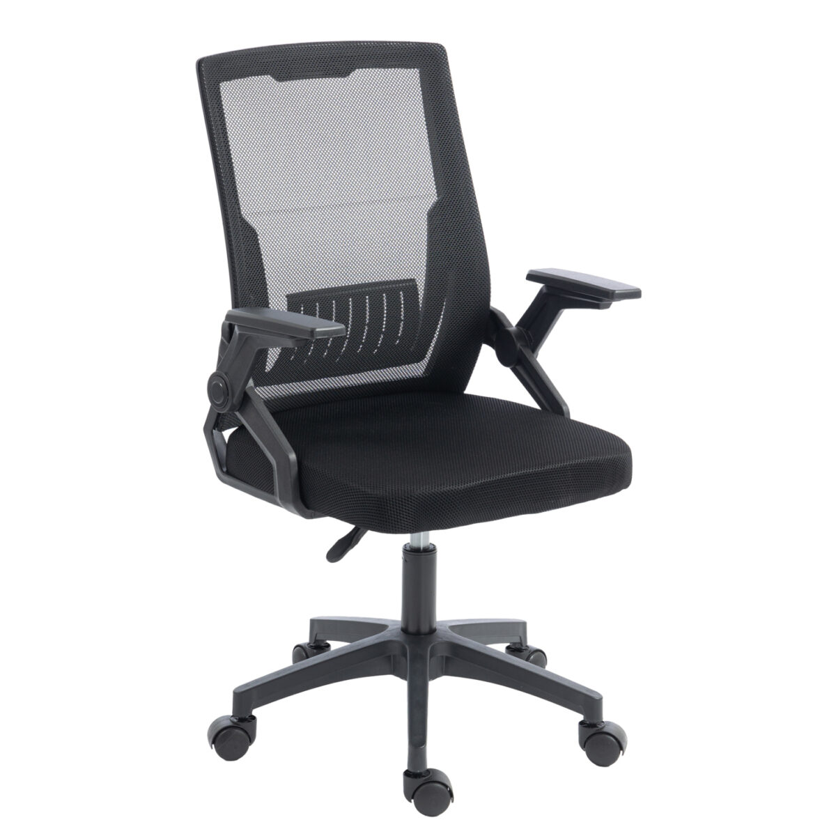 ΚΑΡΕΚΛΑ ΓΡΑΦΕΙΟΥ ZENITH HM1225.01 PP & MESH ΥΦΑΣΜΑ--ΜΑΥΡΟ 60x60x92-100Υεκ