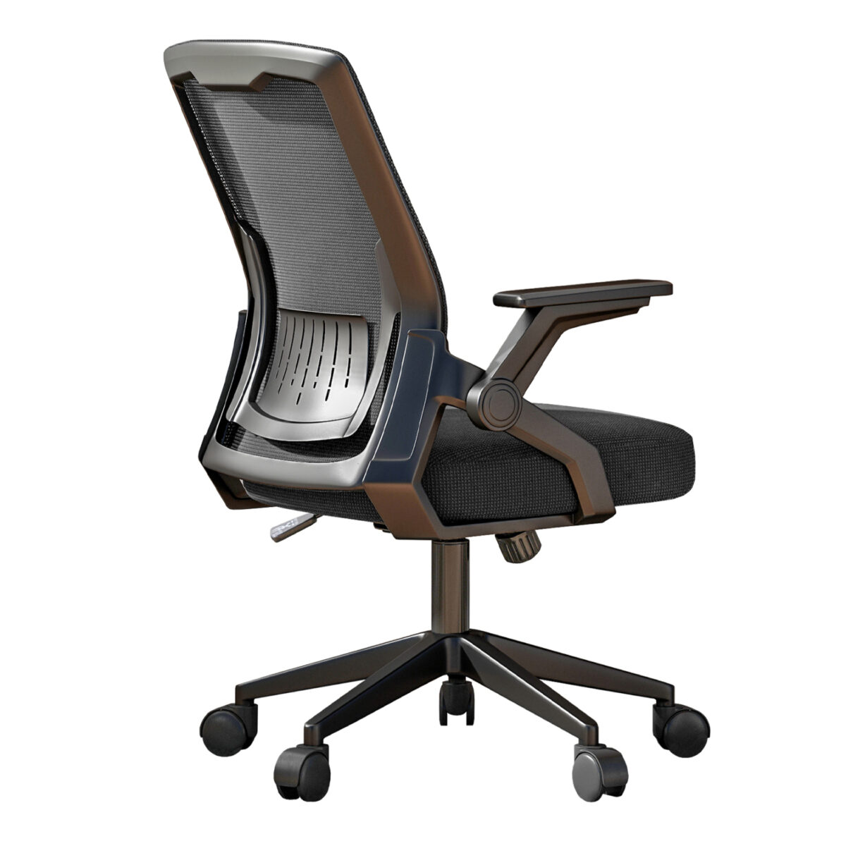 ΚΑΡΕΚΛΑ ΓΡΑΦΕΙΟΥ ZENITH HM1225.01 PP & MESH ΥΦΑΣΜΑ--ΜΑΥΡΟ 60x60x92-100Υεκ - Image 5
