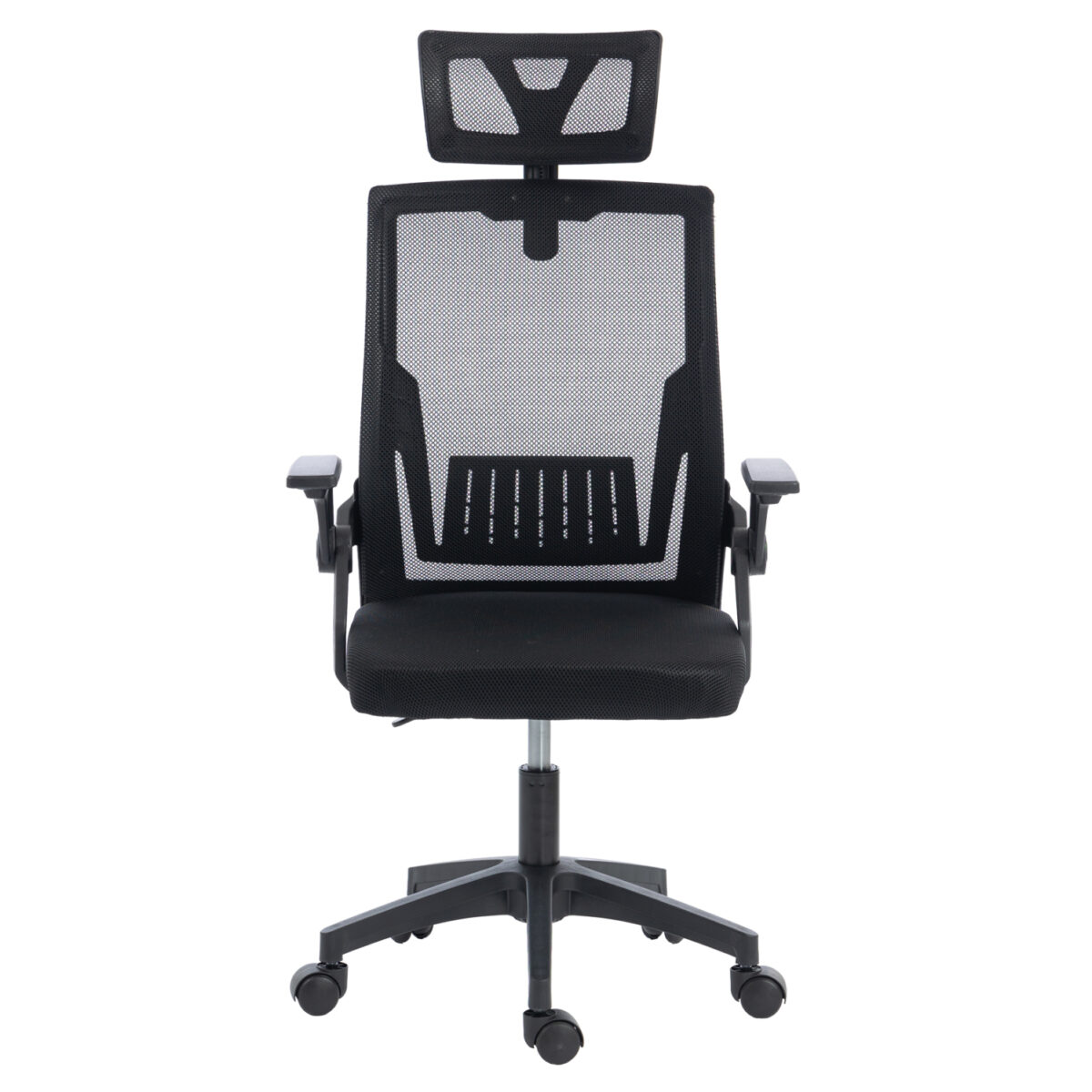 ΚΑΡΕΚΛΑ ΓΡΑΦΕΙΟΥ MATRON HM1226.01 ΜΑΥΡO PP & MESH ΥΦΑΣΜΑ 47x47x128Υεκ - Image 3