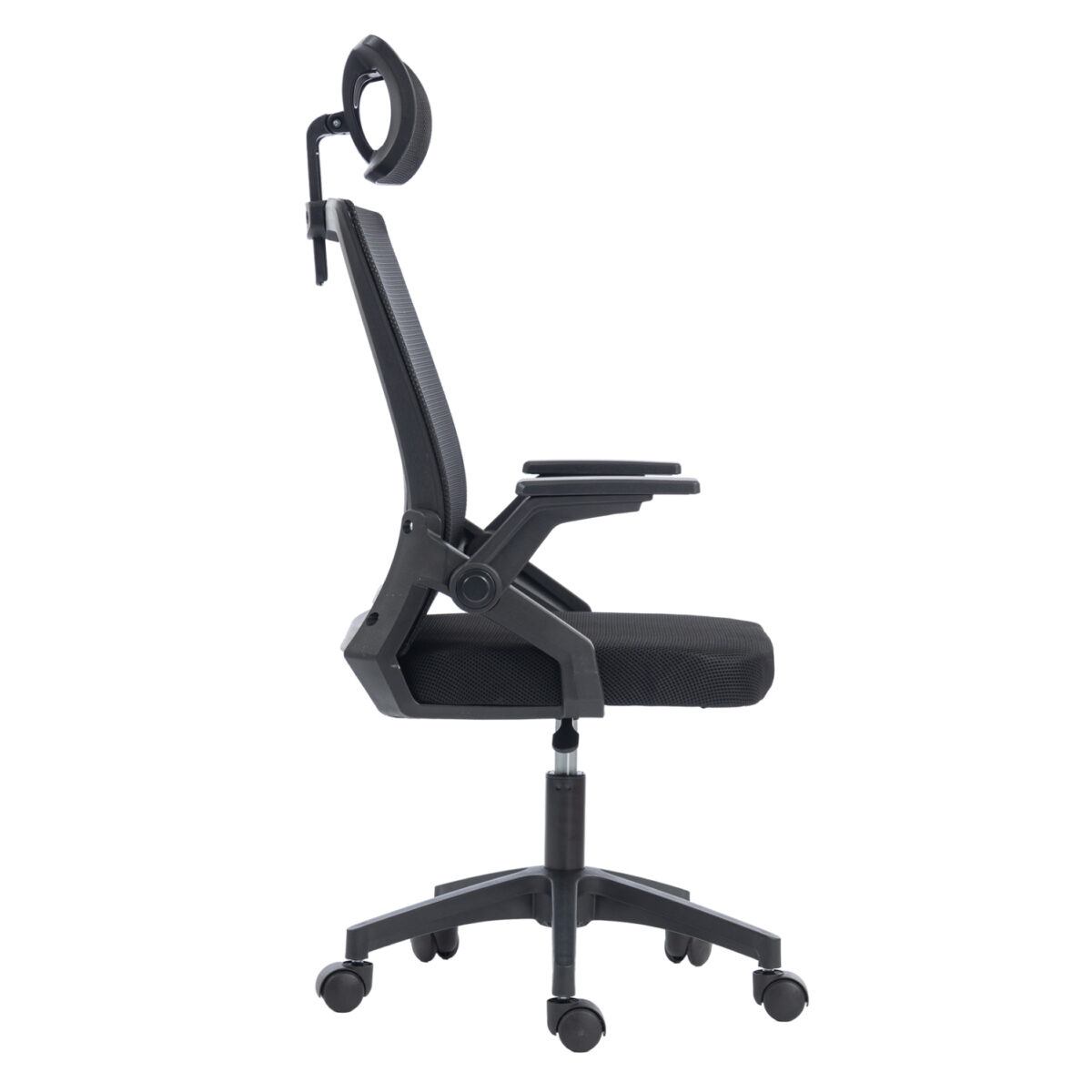 ΚΑΡΕΚΛΑ ΓΡΑΦΕΙΟΥ MATRON HM1226.01 ΜΑΥΡO PP & MESH ΥΦΑΣΜΑ 47x47x128Υεκ - Image 4