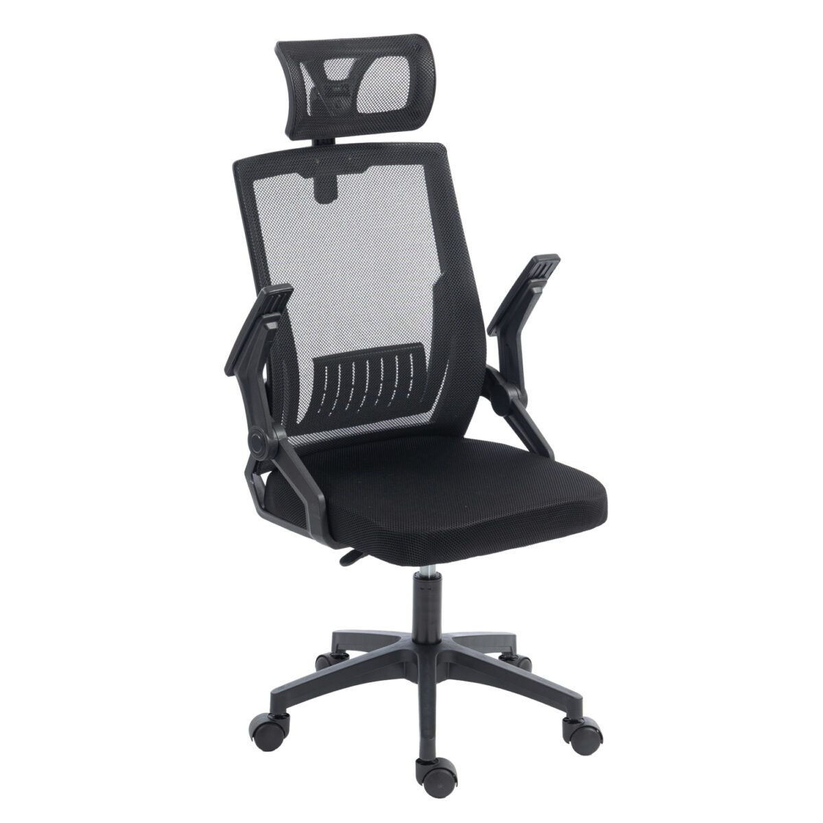 ΚΑΡΕΚΛΑ ΓΡΑΦΕΙΟΥ MATRON HM1226.01 ΜΑΥΡO PP & MESH ΥΦΑΣΜΑ 47x47x128Υεκ - Image 7