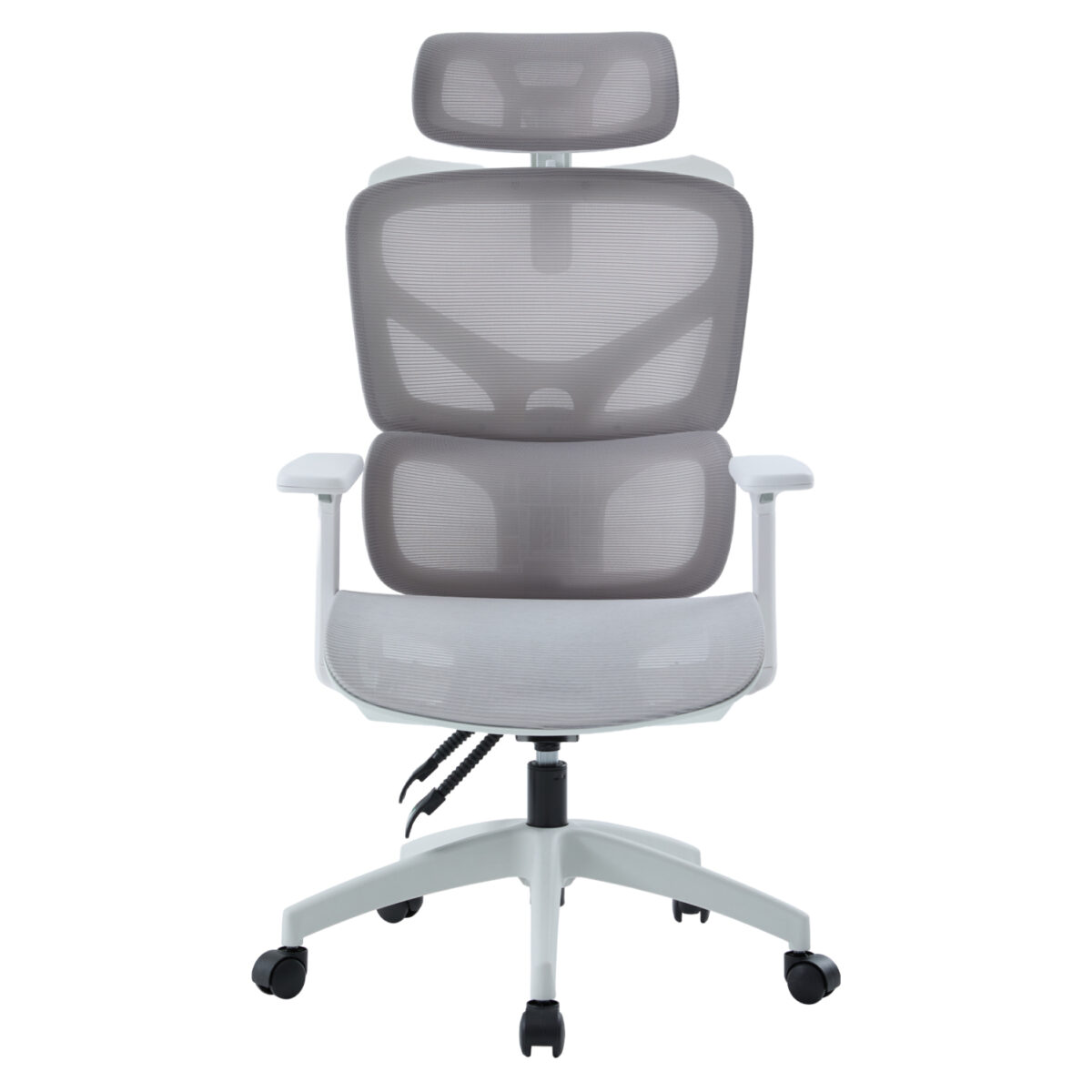 ΚΑΡΕΚΛΑ ΓΡΑΦΕΙΟΥ APEX HM1227.02 ΛΕΥΚΟ PP--ΑΝΟΙΧΤΟ ΓΚΡΙ MESH 68x68x120-130Υεκ - Image 3
