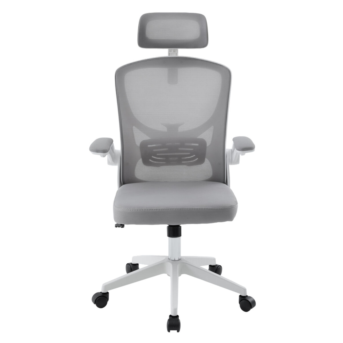 ΚΑΡΕΚΛΑ ΓΡΑΦΕΙΟΥ FLOATER HM1230.02 ΛΕΥΚΟ PP--ΑΝΟΙΧΤΟ ΓΚΡΙ MESH 62x62x106-116Υεκ - Image 3