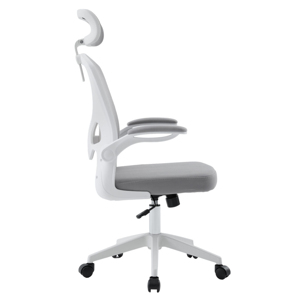 ΚΑΡΕΚΛΑ ΓΡΑΦΕΙΟΥ FLOATER HM1230.02 ΛΕΥΚΟ PP--ΑΝΟΙΧΤΟ ΓΚΡΙ MESH 62x62x106-116Υεκ - Image 4