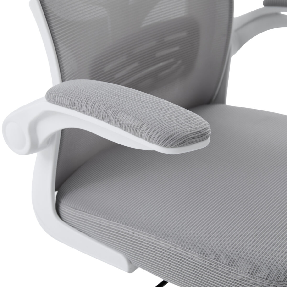 ΚΑΡΕΚΛΑ ΓΡΑΦΕΙΟΥ FLOATER HM1230.02 ΛΕΥΚΟ PP--ΑΝΟΙΧΤΟ ΓΚΡΙ MESH 62x62x106-116Υεκ - Image 9