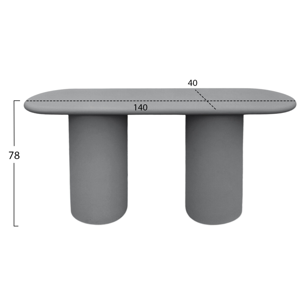 ΚΟΝΣΟΛΑ KENJI HM6584.01 FIBER CEMENT ΣΕ ΓΚΡΙ--140x40x78Υεκ. - Image 2