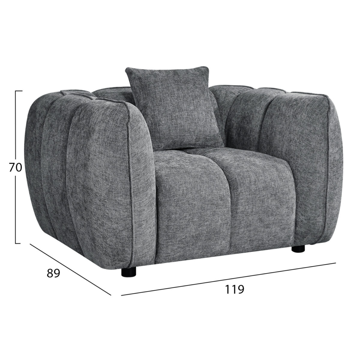 ΣΕΤ ΚΑΝΑΠΕΣ ΓΩΝΙΑ (ΔΕΞΙΑ)-ΠΟΛΥΘΡΟΝΑ LOUNGE LYKKE HM10820.01R ΓΚΡΙ ΥΦΑΣΜΑ - Image 3