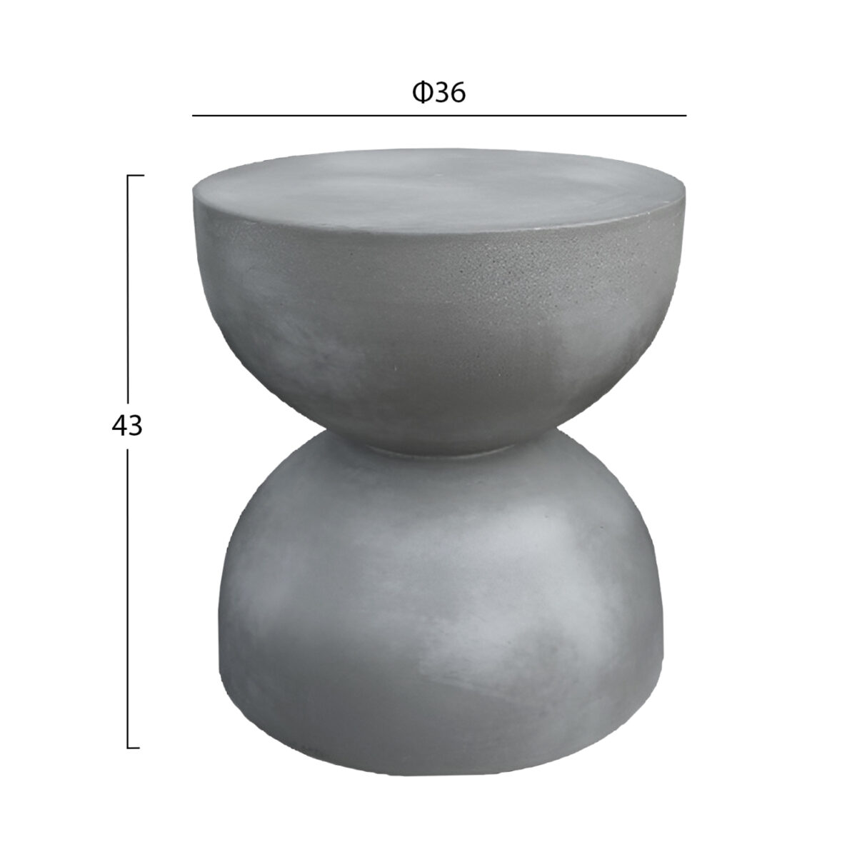 ΣΚΑΜΠΟ ΣΤΡΟΓΓΥΛΟ ZINI HM6580.01 FIBER CEMENT ΣΕ ΓΚΡΙ Φ36x43Υεκ - Image 2