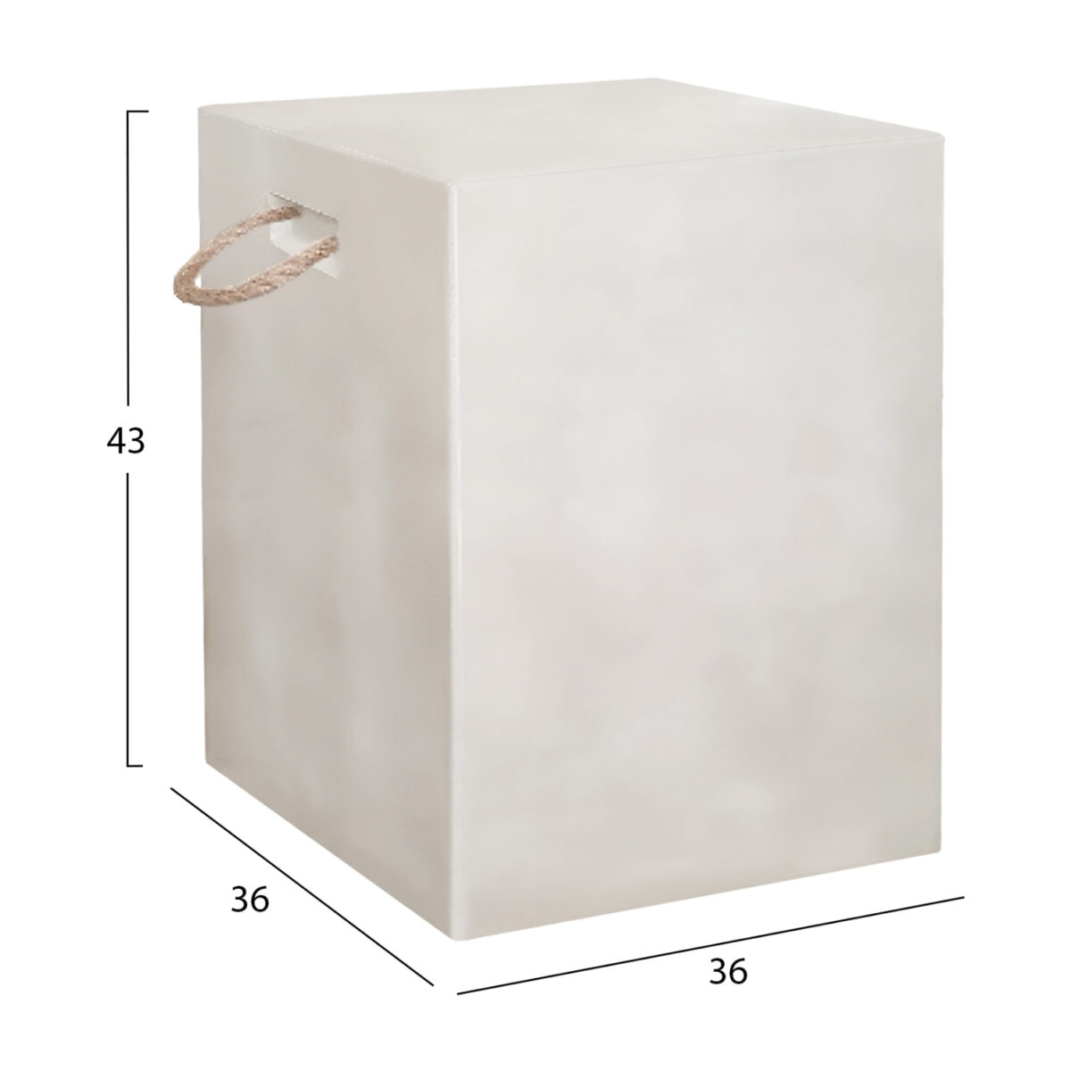ΣΚΑΜΠΟ ΤΕΤΡΑΓΩΝΟ FIBER CEMENT ΜΕ ΧΕΡΟΥΛΙΑ ZAK HM6581.02 ΣΕ ΜΠΕΖ 36x36x45,5Υεκ - Image 2