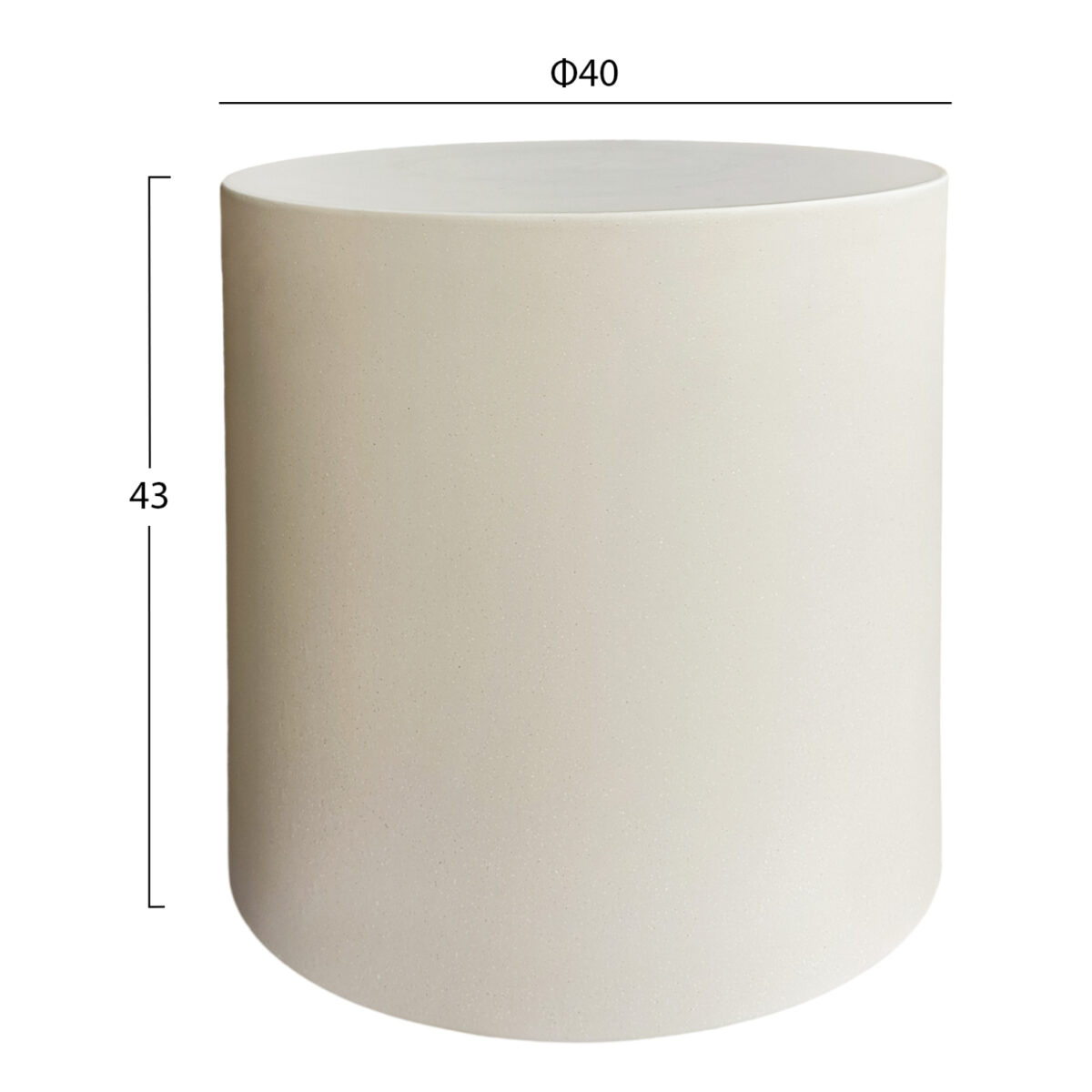 ΤΡΑΠΕΖΙ ΜΕΣΗΣ ΣΤΡΟΓΓΥΛΟ KYOKO HM6592.02 ΜΠΕΖ FIBER CEMENT Φ40x43Υεκ. - Image 2