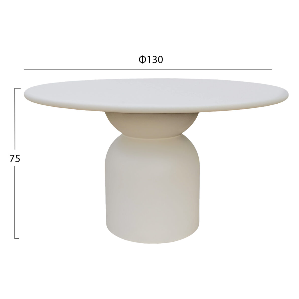 ΤΡΑΠΕΖΙ ΤΡΑΠΕΖΑΡΙΑΣ ΣΤΡΟΓΓΥΛΟ KAZVIN HM6582.02 ΜΠΕΖ FIBER CEMENT Φ130x75Υεκ - Image 2