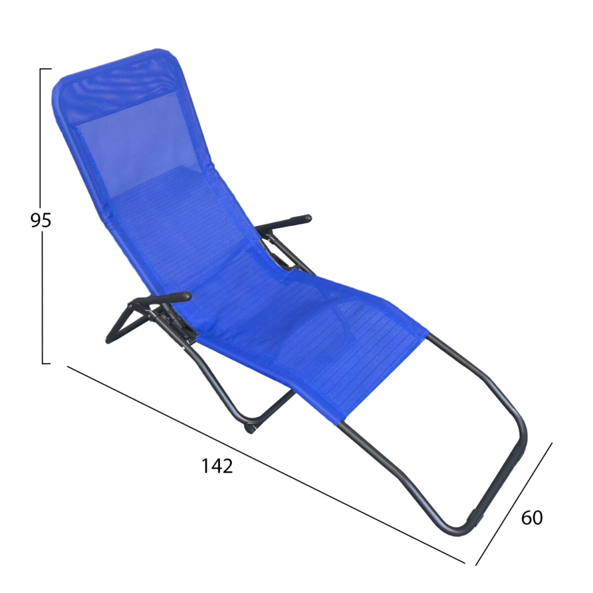 ΞΑΠΛΩΣΤΡΑ ΚΟΥΝΙΣΤΗ SWINGSAND HM6553.05 ΜΠΛΕ TEXTILENE--ΜΑΥΡΟ ΜΕΤΑΛΛΟ 142x60x95Υεκ - Image 2
