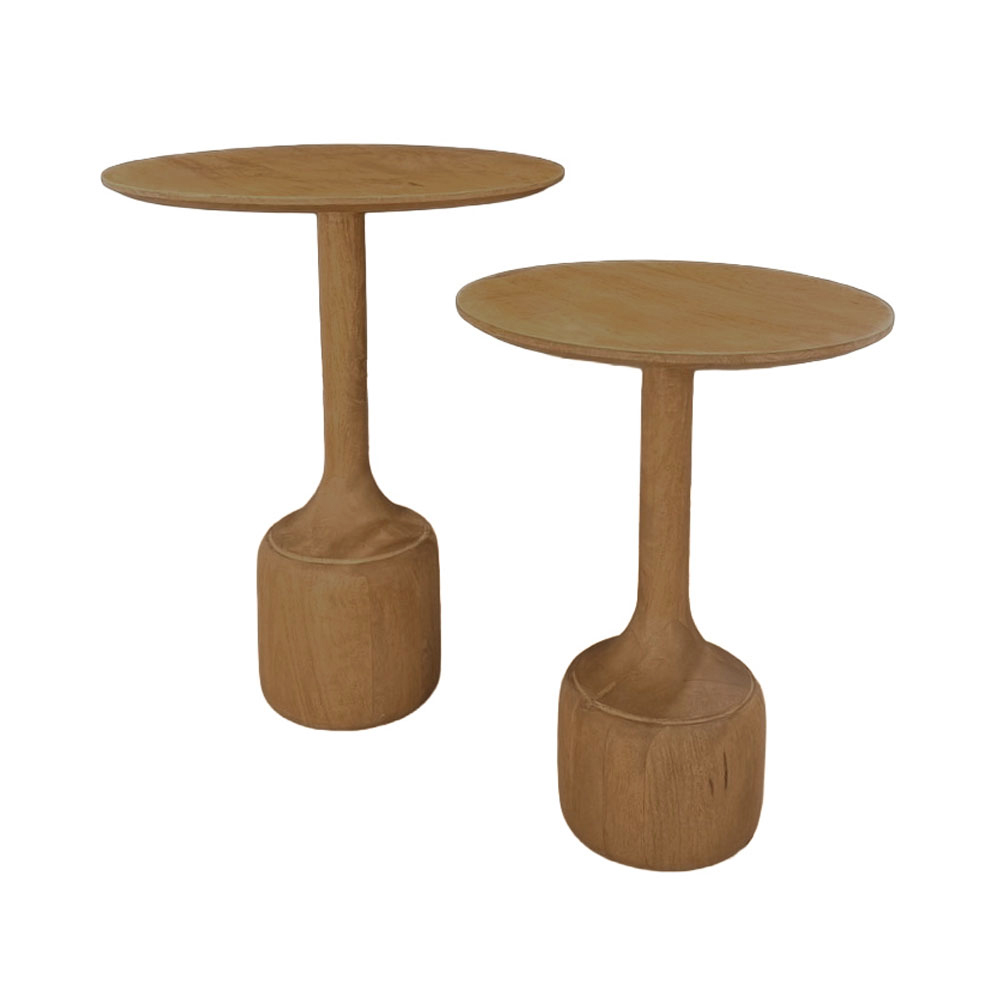 WABI SIDE TABLE SET 2ΤΕΜ ΦΥΣΙΚΟ 50x50x60cm