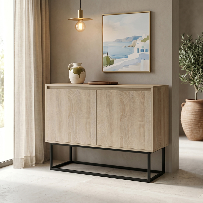 Μπουφές Dabia  sonoma-πόδι μαύρο μέταλλο 100x40x74εκ