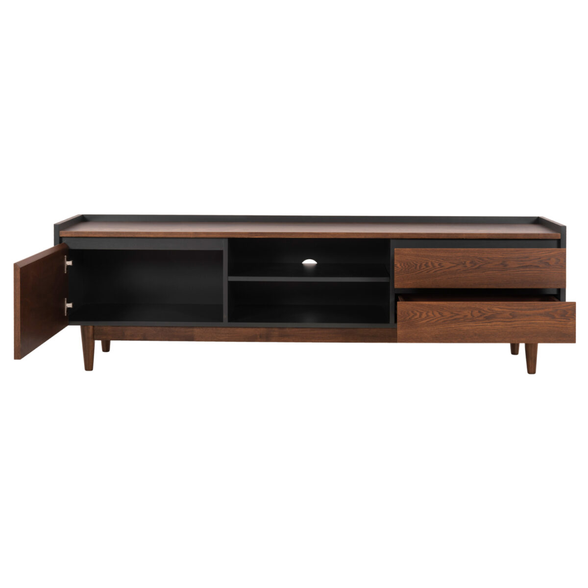 ΕΠΙΠΛΟ ΤΗΛΕΟΡΑΣΗΣ VEEN HM9741 MDF ΜΕ ΚΑΠΛΑΜΑ ΚΑΡΥΔΙΑΣ-ΚΑΡΥΔΙ&ΣΚΟΥΡΟ ΓΚΡΙ 170x40x50Υ - Image 5