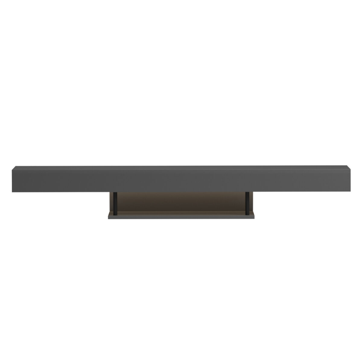 ΕΠΙΠΛΟ ΤΗΛΕΟΡΑΣΗΣ ΤΟΙΧΟΥ ME LED SAVOR HM18381.05 ΜΕΛΑΜΙΝΗ ΣΕ ΓΚΡΙ 150x29,5x22Υεκ - Image 3