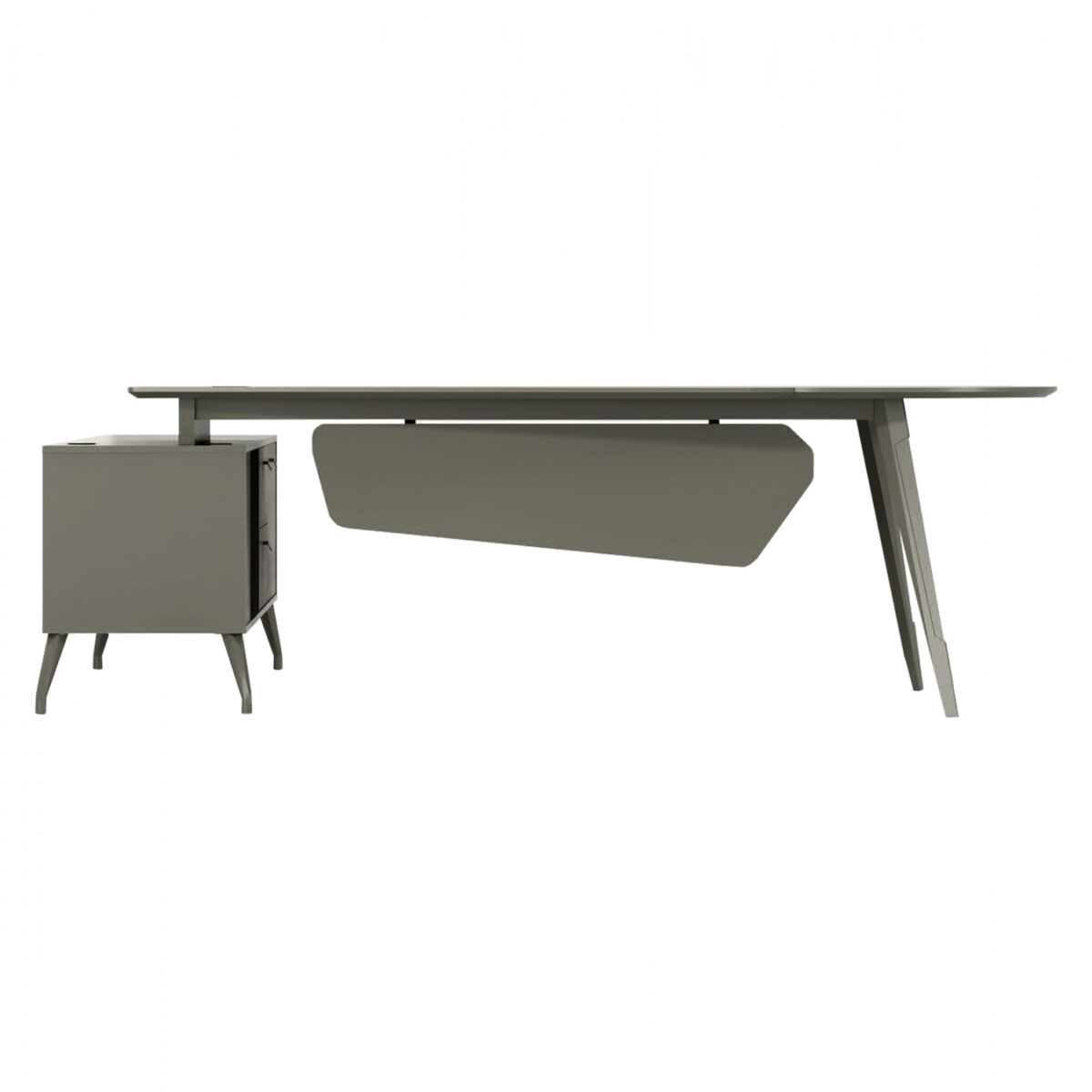 ΓΡΑΦΕΙΟ ΕΠΑΓΓΕΛΜΑΤΙΚΟ LUX SERIES 237X160X75Yεκ. ΔΕΞΙΑ ΓΩΝΙΑ ΣΤΑΧΤΙ ΜΟΚΑ HM2117R - Image 2