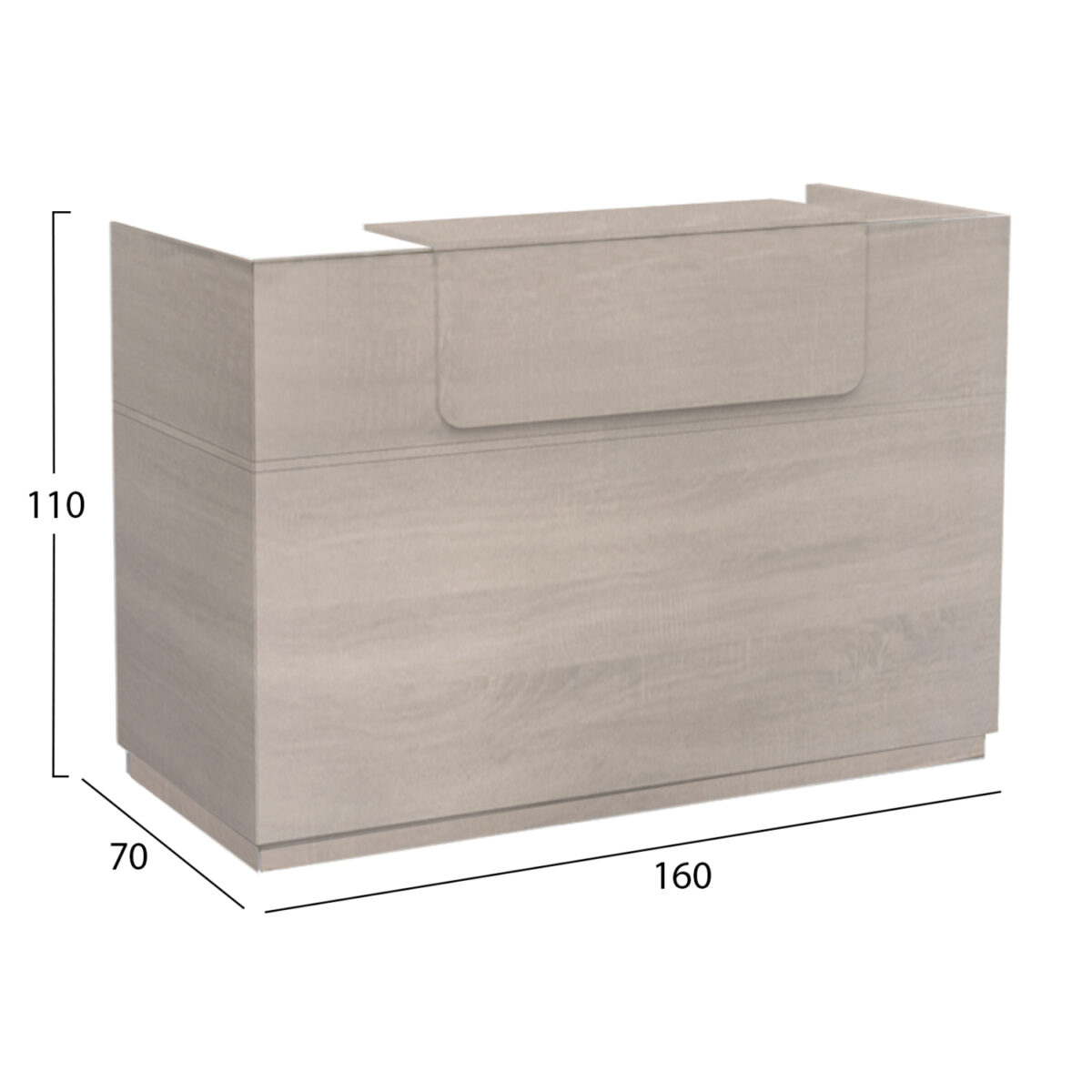 ΓΡΑΦΕΙΟ ΥΠΟΔΟΧΗΣ (RECEPTION) BARRY HM2153.01 ΜΕΛΑΜΙΝΗ ΣΕ SONAMA 160x70x110Υεκ. - Image 2