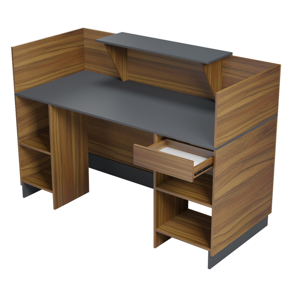 ΓΡΑΦΕΙΟ ΥΠΟΔΟΧΗΣ (RECEPTION) BARRY HM2153.03 ΜΕΛΑΜΙΝΗ ΣΕ ΚΑΡΥΔΙ-ΓΚΡΙ 160x70x110Υεκ. - Image 7