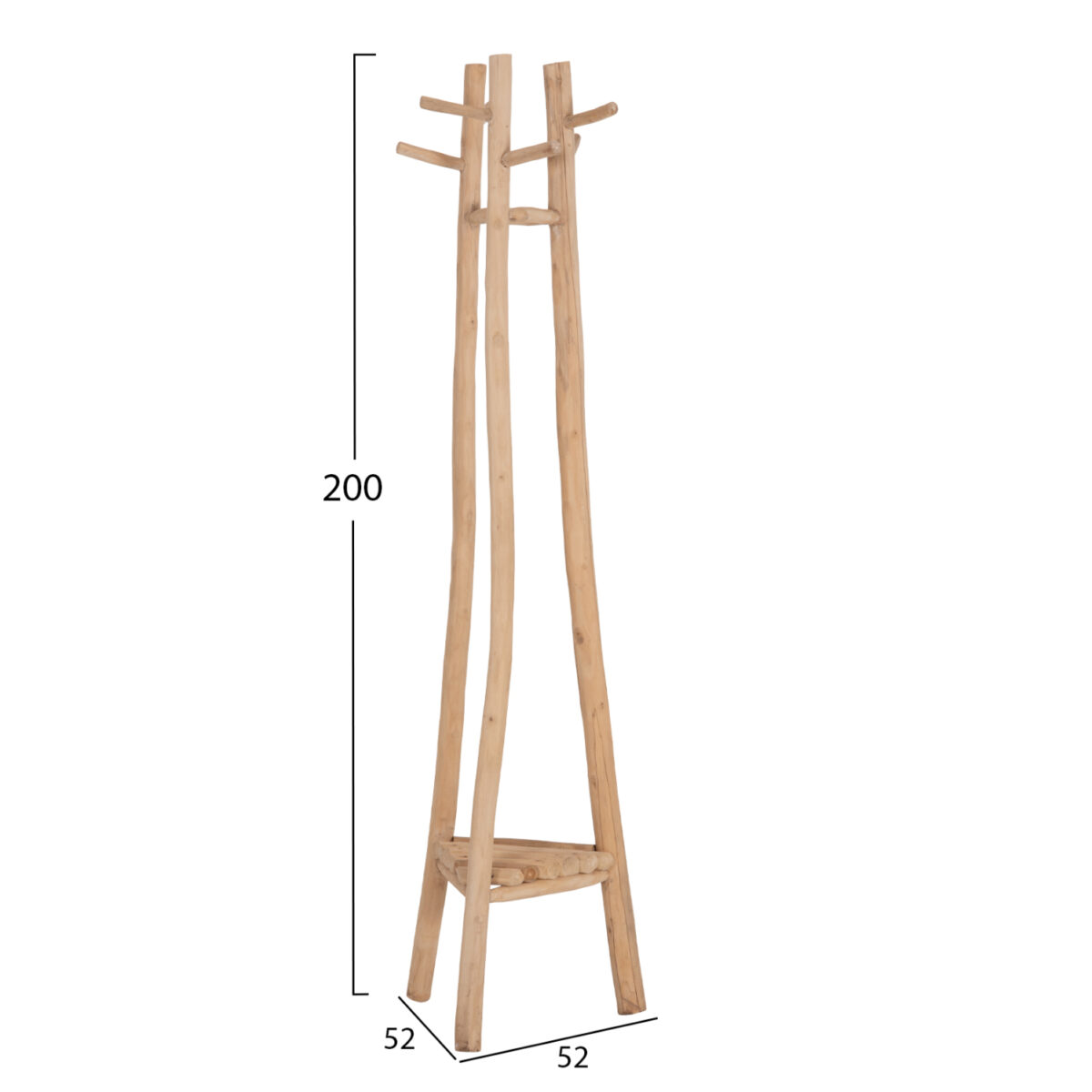 ΚΑΛΟΓΕΡΟΣ ΜΕ 3 ΚΟΛΩΝΕΣ TRIDEM HM4881 ΞΥΛΟ TEAK ΣΕ ΦΥΣΙΚΟ 52x52x200Υεκ. - Image 2