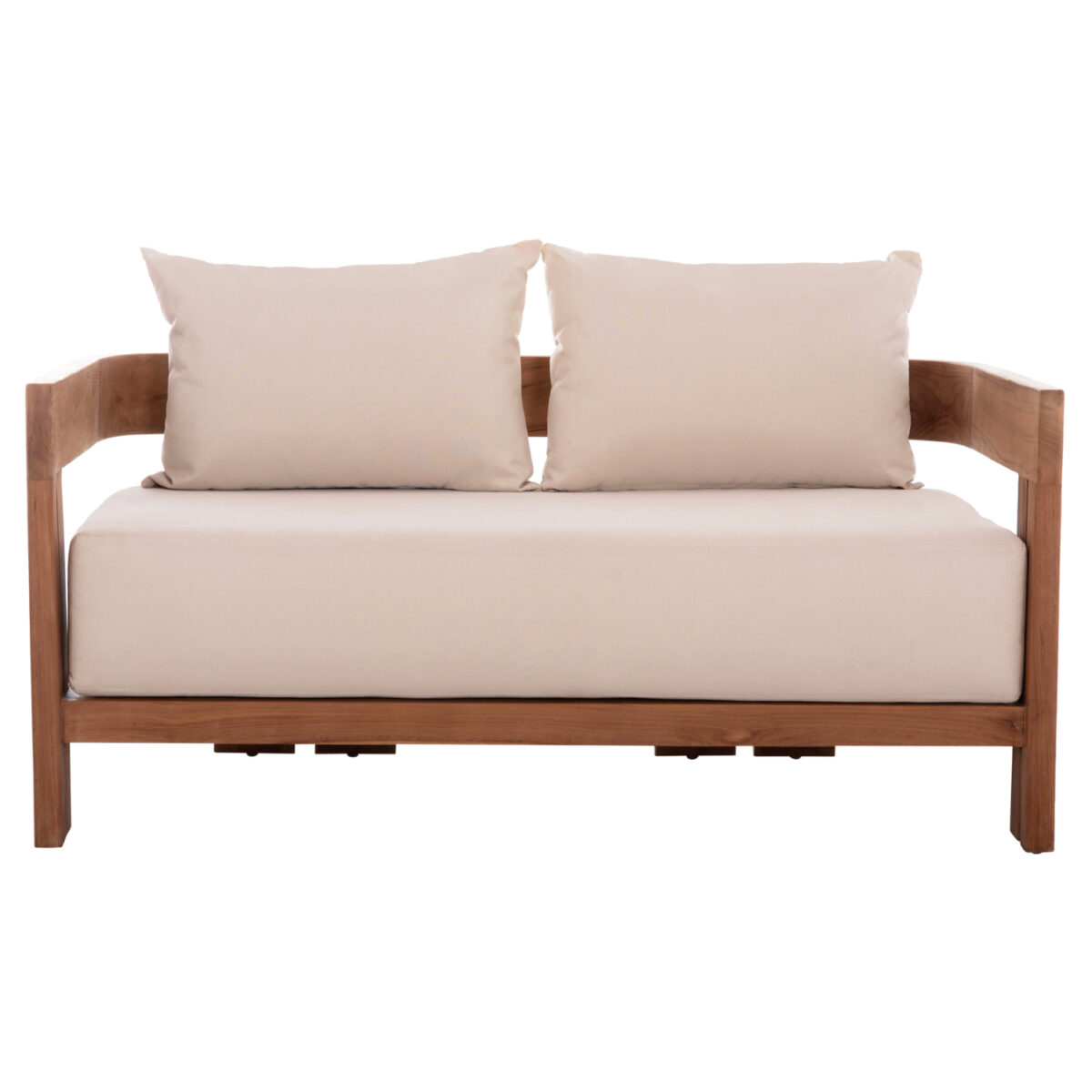 ΚΑΝΑΠΕΣ ΔΙΘΕΣΙΟΣ ΣΕΙΡΑ KIOTO HM6381 ΞΥΛΟ TEAK ΦΥΣΙΚΟ-ΜΠΕΖ ΜΑΞΙΛΑΡΙΑ 140x77x72Υεκ. - Image 3