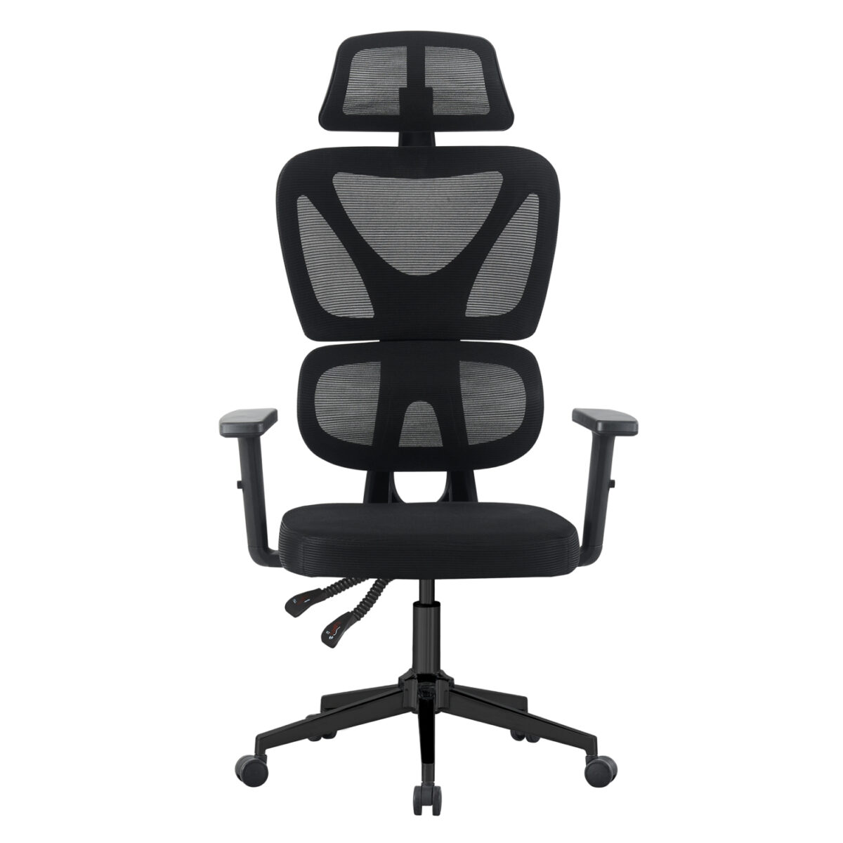 ΚΑΡΕΚΛΑ ΓΡΑΦΕΙΟΥ NOVAR HM1218.01 ΜΑΥΡO MESH--ΒΑΣΗ PP 51x49x121-129Υεκ - Image 3