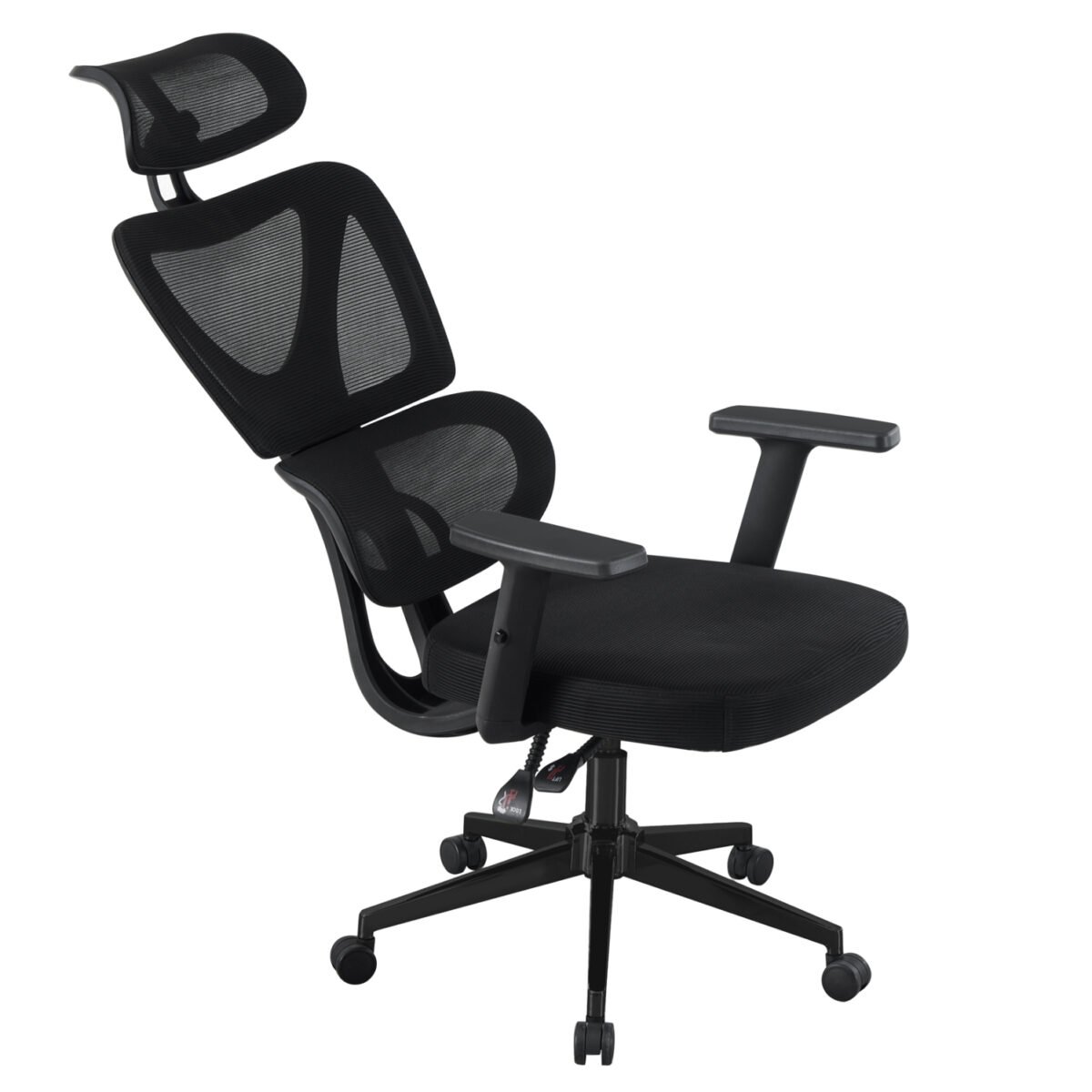 ΚΑΡΕΚΛΑ ΓΡΑΦΕΙΟΥ NOVAR HM1218.01 ΜΑΥΡO MESH--ΒΑΣΗ PP 51x49x121-129Υεκ - Image 6