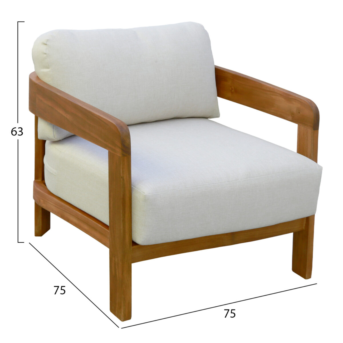 LOUNGE ΣΕΤ SOLARA HM10892 ΤΡΑΠΕΖΑΚΙ & 2 ΠΟΛΥΘΡΟΝΕΣ--ΞΥΛΟ ΑΚΑΚΙΑΣ--ΕΚΡΟΥ ΜΑΞΙΛΑΡΙΑ - Image 2