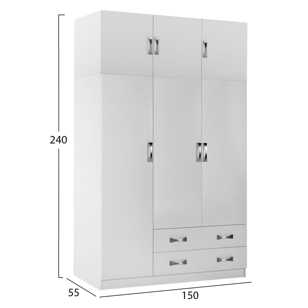 ΝΤΟΥΛΑΠΑ 3ΦΥΛΛΗ ΜΕ ΠΑΤΑΡΙ CARLY HM10891.05 ΜΕΛΑΜΙΝΗ ΣΕ ΛΕΥΚΟ 150X55Χ240Υεκ. - Image 2