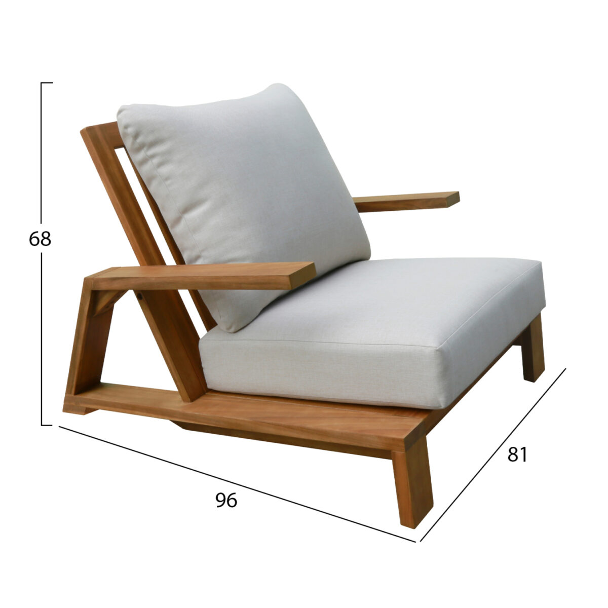 ΠΟΛΥΘΡΟΝΑ LOUNGE MIREX HM6641 ΞΥΛΟ ΑΚΑΚΙΑΣ ΦΥΣΙΚΟ-ΕΚΡΟΥ ΜΑΞΙΛΑΡΙΑ 81x96x68Υεκ - Image 2