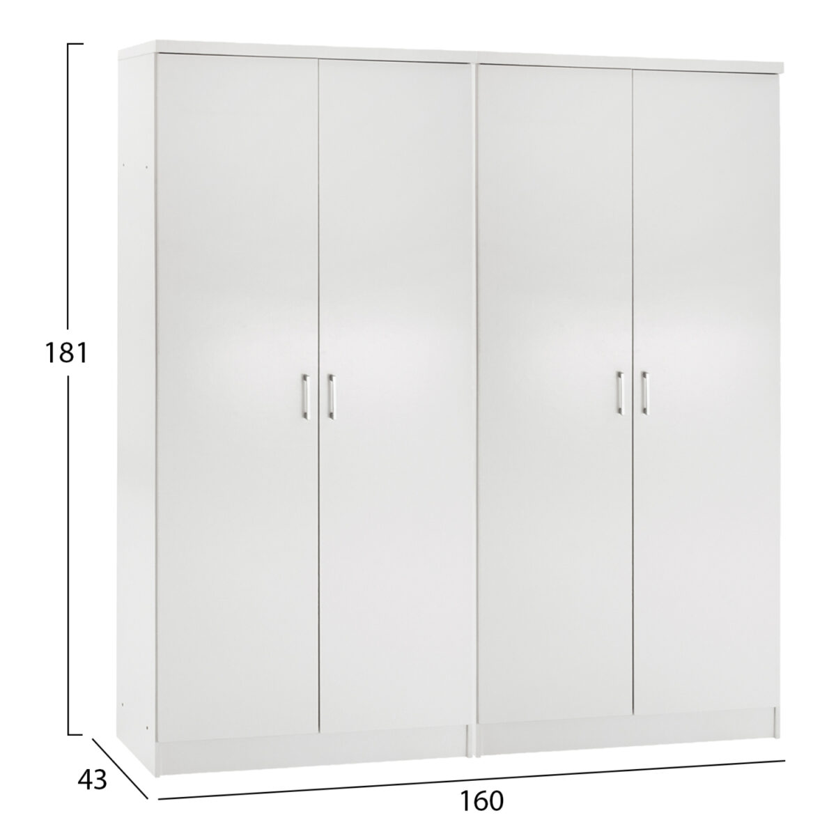 ΣΕΤ 2 ΝΤΟΥΛΑΠΕΣ 2ΦΥΛΛΕΣ JENNA HM11350.05 ΜΕΛΑΜΙΝΗ ΣΕ ΛΕΥΚΟ 160x43x181Υεκ - Image 2