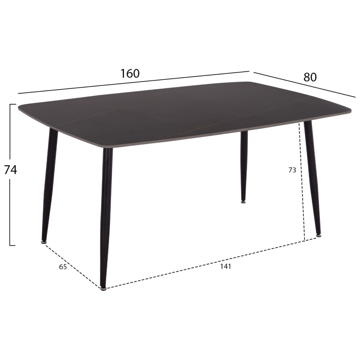 ΣΕΤ ΤΡΑΠΕΖΑΡΙΑΣ 5ΤΜΧ DETTON HM10940.01 ΚΕΡΑΜΙΚΟ TOP--ΥΦΑΣΜΑ ΓΚΡΙ & ΜΕΤΑΛ.ΠΟΔΙΑ ΜΑΥΡΑ - Image 2