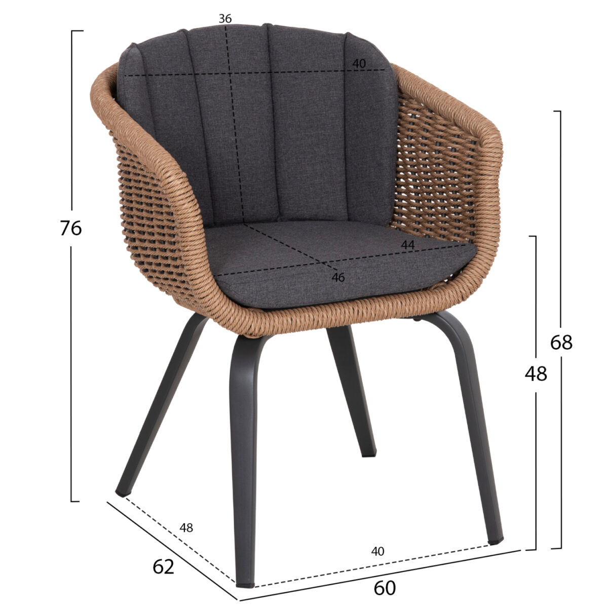 ΣΕΤ ΤΡΑΠΕΖΑΡΙΑΣ 7ΤΜΧ VICTUS HM10862.01 ΓΚΡΙ ΑΛΟΥΜ.-SINTERED STONE-OLEFIN--WICKER - Image 4