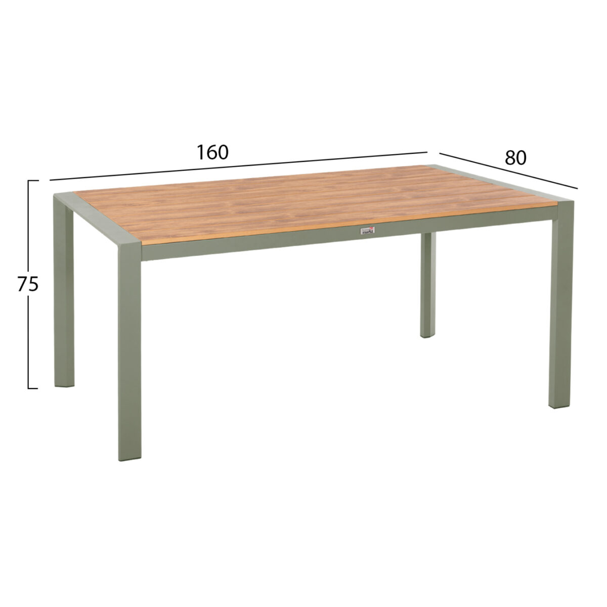 ΤΡΑΠΕΖΙ ΕΞΩΤ.ΧΩΡΟΥ GOYA HM6059.07 ΑΛΟΥΜΙΝΙΟ ΣE OLIVE GREEN & POLYWOOD 160X80Χ75Υεκ. - Image 2