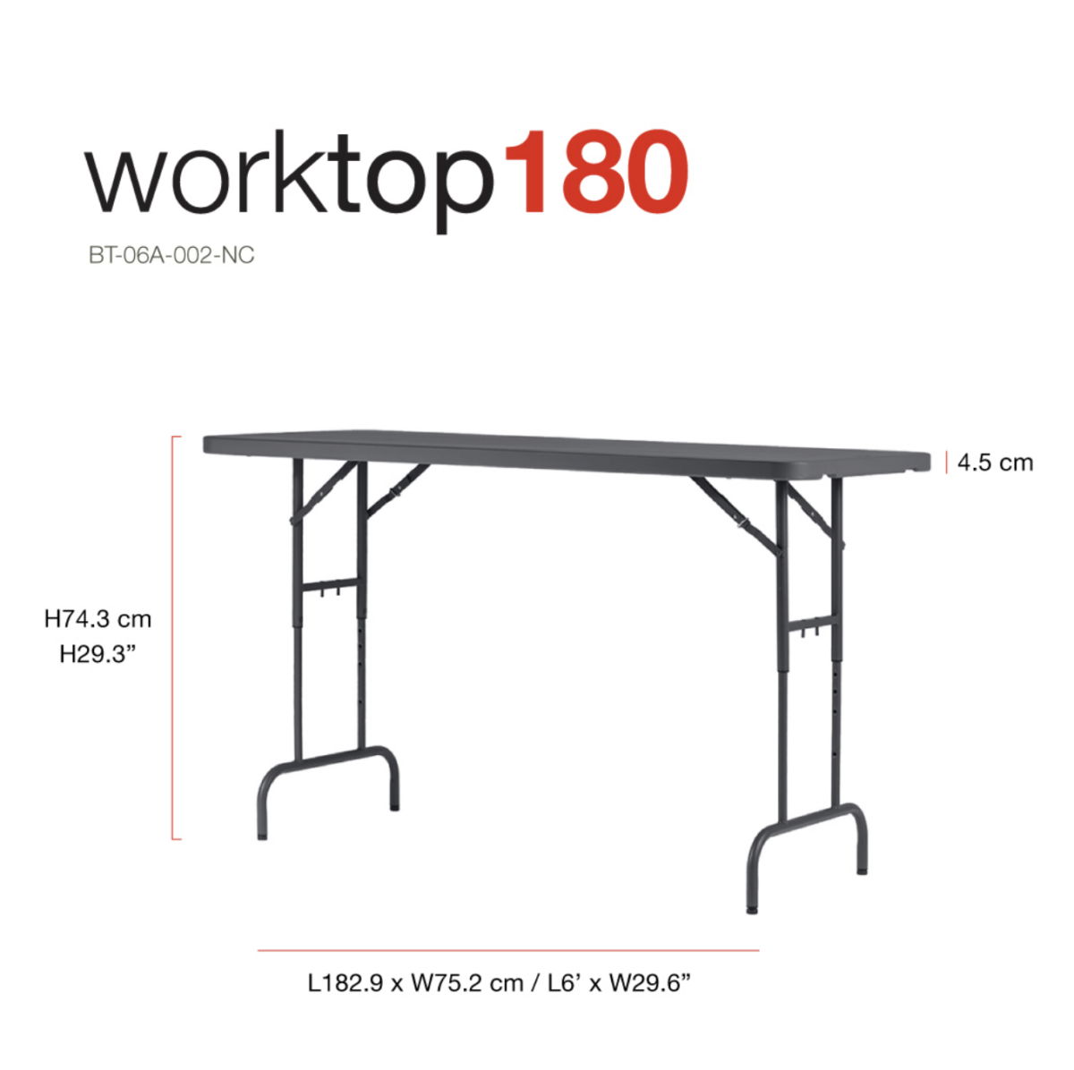 WorkTop 180 - Πτυσσόμενο Μακρόστενο Τραπέζι - Image 3