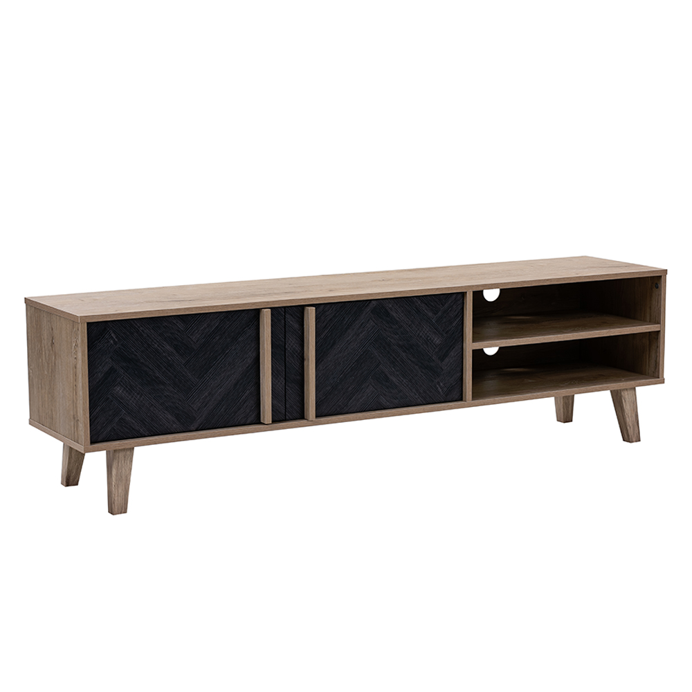ALBERO TV STAND SONOMA DECAPE ΜΑΥΡΟ ΜΕ PATTERN 160x35x45cm