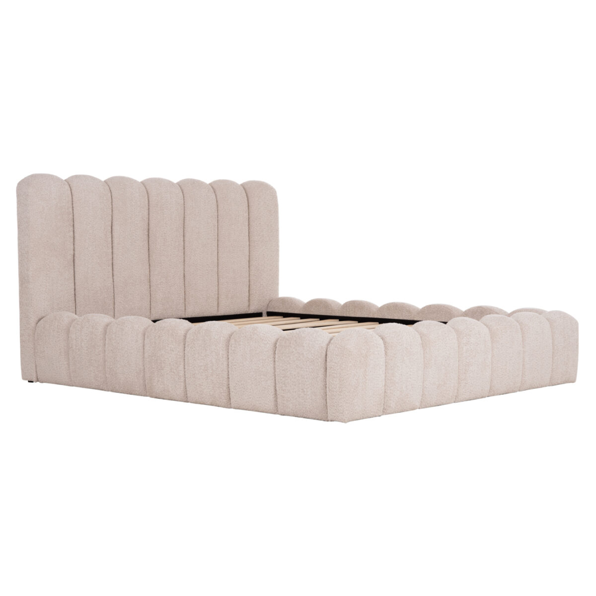 ΚΡΕΒΑΤΙ ΔΙΠΛΟ MARIUS HM759.03 ΜΠΕΖ CHENILLE ΥΦΑΣΜΑ-- ΓΙΑ ΣΤΡΩΜΑ 160x200εκ - Image 5