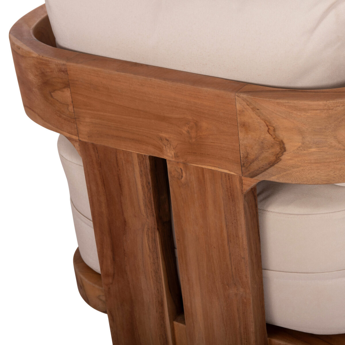 LOUNGE ΣΕΤ KIOTO HM10960 ΤΡΑΠΕΖΑΚΙ & 2 ΠΟΛΥΘΡΟΝΕΣ--ΞΥΛΟ TEAK--ΜΠΕΖ ΜΑΞΙΛΑΡΙΑ - Image 5