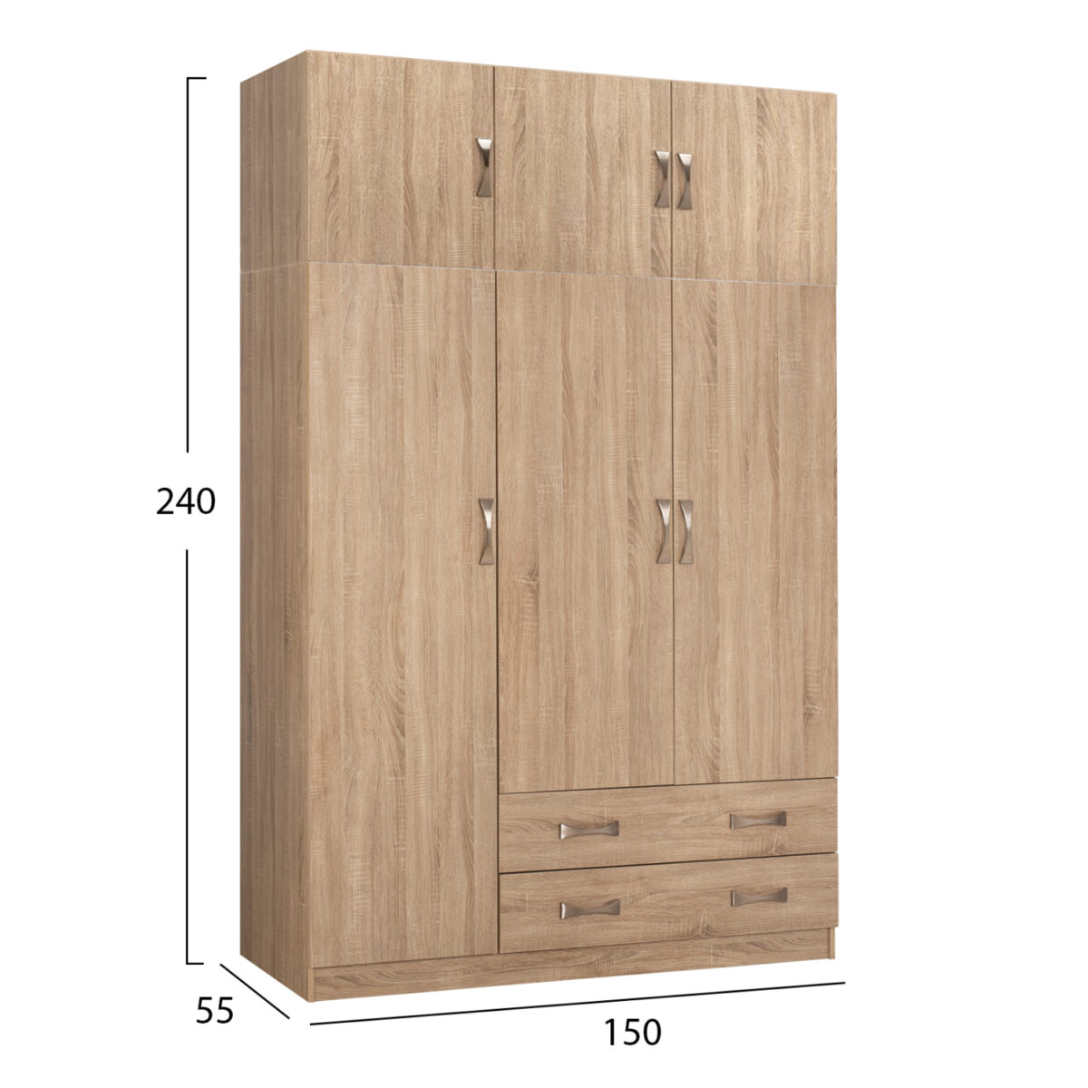 ΝΤΟΥΛΑΠΑ 3ΦΥΛΛΗ ΜΕ ΠΑΤΑΡΙ CARLY HM10891.02 ΜΕΛΑΜΙΝΗ ΣΕ SONAMA 150X55Χ240Υεκ. - Image 2