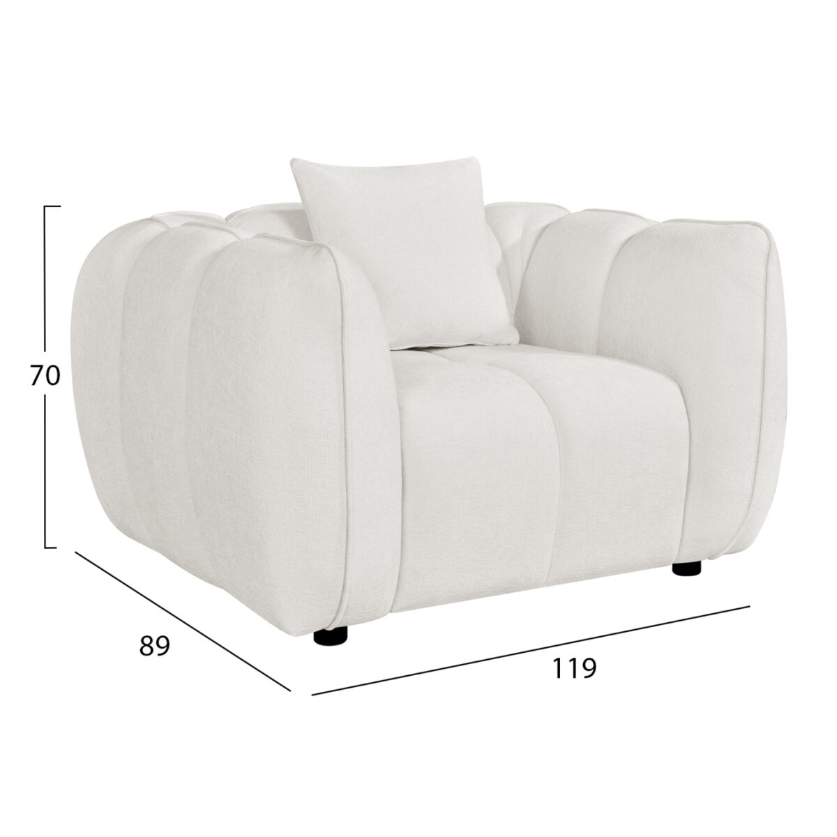 ΣΕΤ ΣΑΛΟΝΙ 3ΤΜΧ LYKKE HM10813.02 ΕΚΡΟΥ ΥΦΑΣΜΑ - Image 3