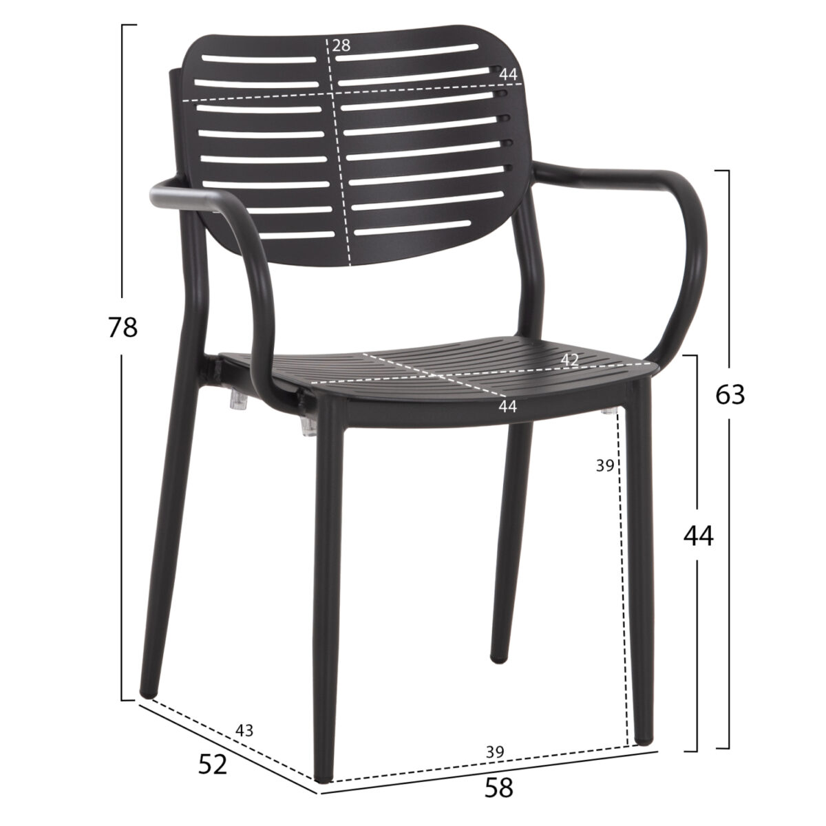 ΣΕΤ ΤΡΑΠΕΖΑΡΙΑΣ ΕΞ.ΧΩΡΟΥ 5ΤΜΧ HILLIARD HM10998.03 ΑΝΘΡΑΚΙ ΑΛΟΥΜΙΝΙΟ-POLYWOOD - Image 3