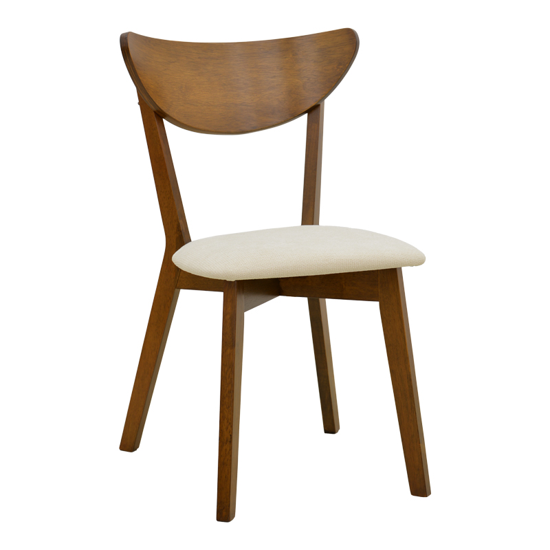 Καρέκλα Canon  καρυδί rubberwood εκρού ύφασμα 43x52x83,5εκ