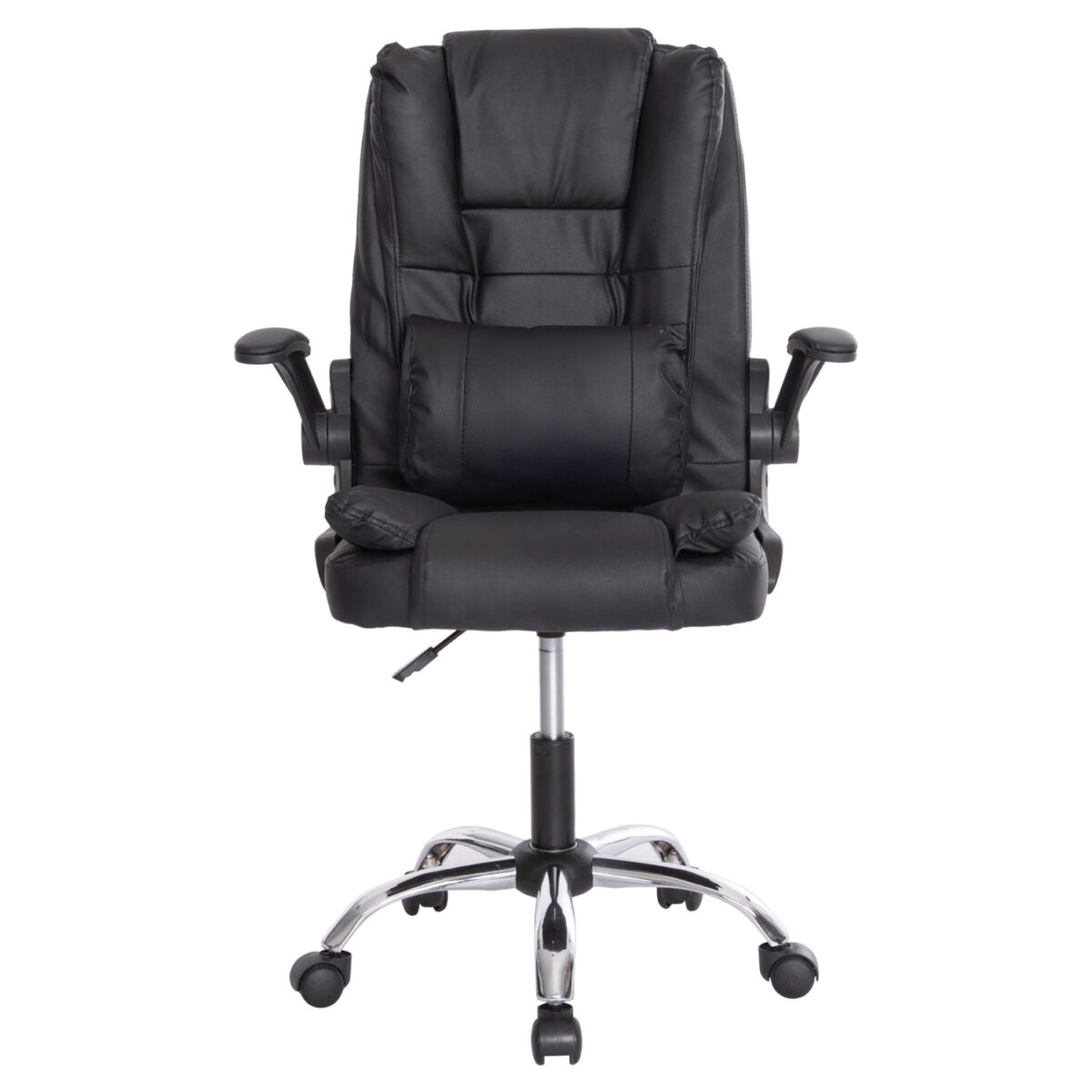 ΚΑΡΕΚΛΑ ΓΡΑΦΕΙΟΥ CANAN HM1201 ΜΑΥΡO PVC-ΒΑΣΗ ΧΡΩΜΙΟΥ 66x61x105Υεκ. - Image 3